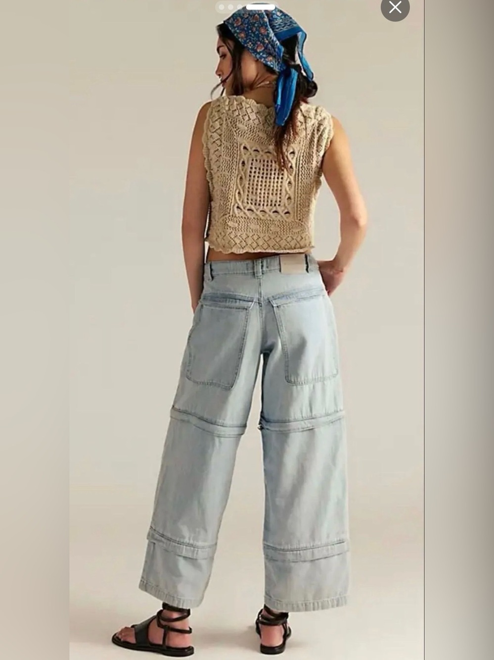 Free People We The Free Trailblazer Convertible Zip Jeans Size 24 NWT - Picture 16 of 16